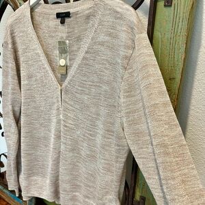 ☀️ NWT J. CREW Metallic V-neck Sweater Cardigan
